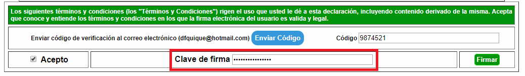 Ingreso segunda clave